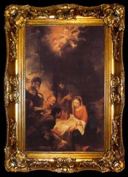 framed  Bartolome Esteban Murillo Shepherds to the manger pilgrimage, ta009-2